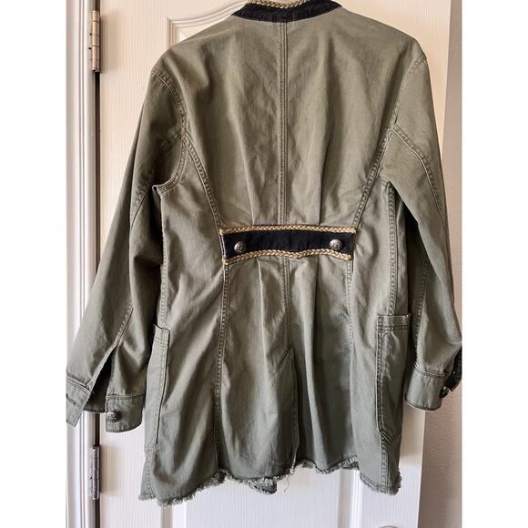 Free People Military-style Passenger Jacket Small Moss Green Fashion Long Coat - Picture 12 of 16